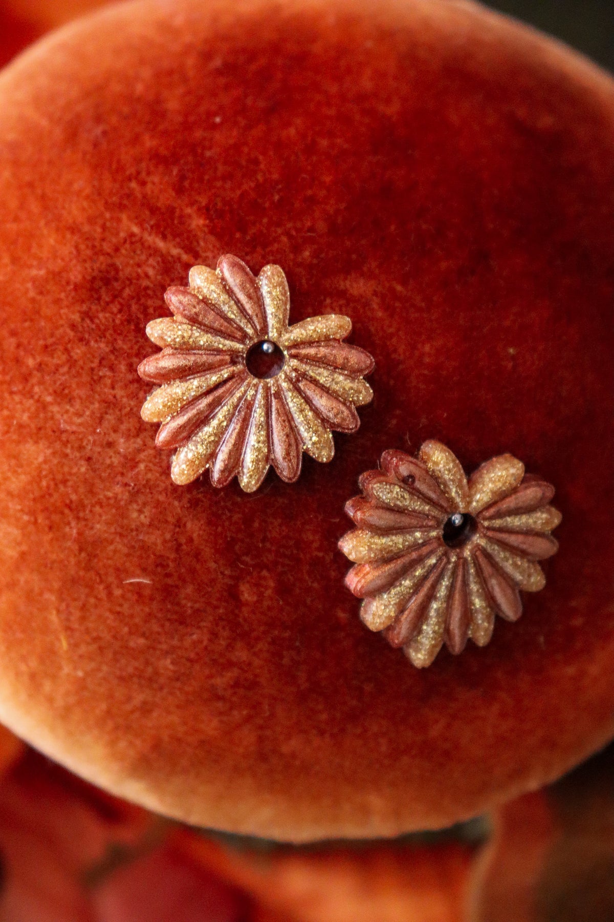 Créoles Rosace caramel et or