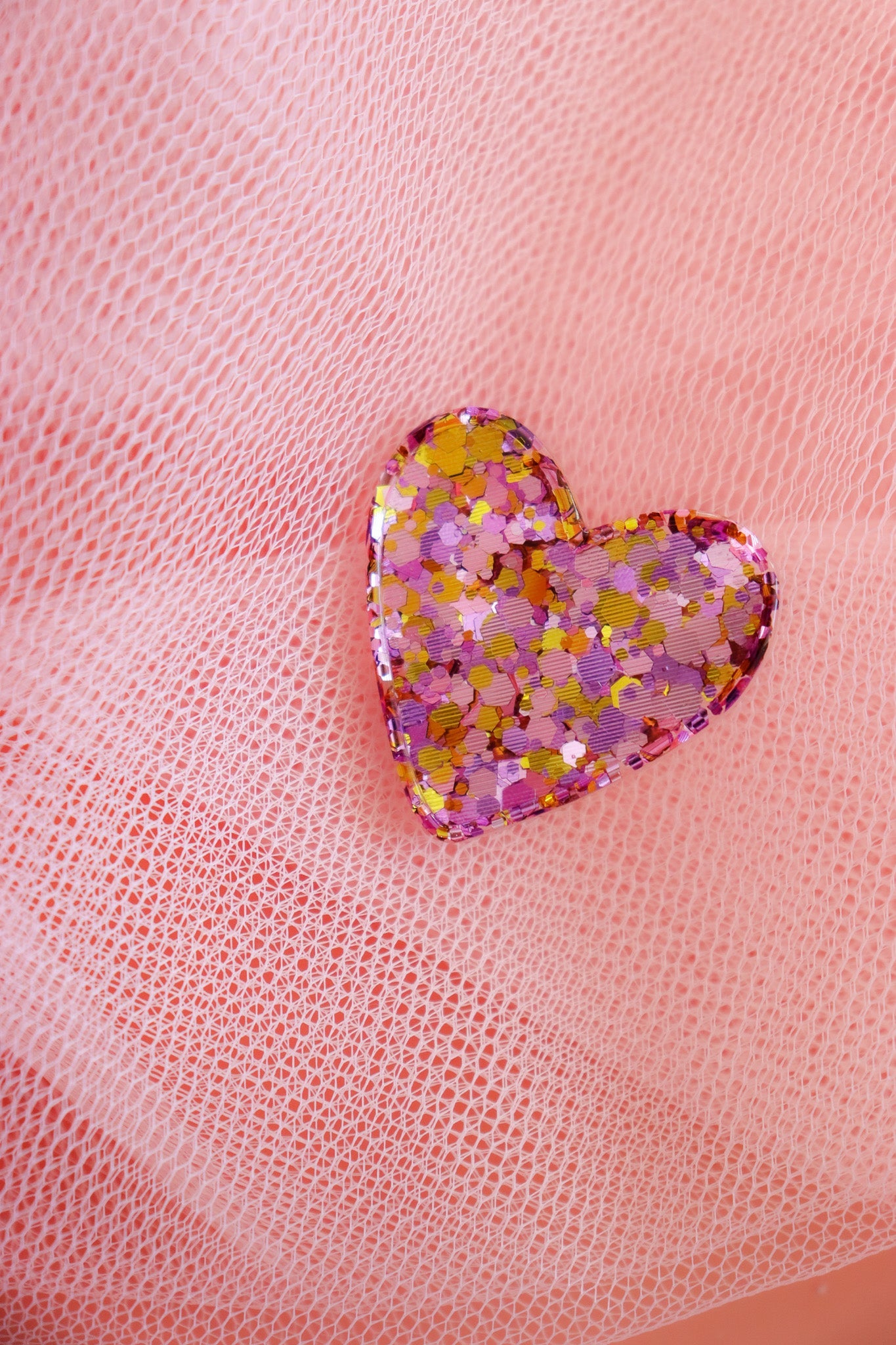 Broche Coeur mat Printemps Holographique