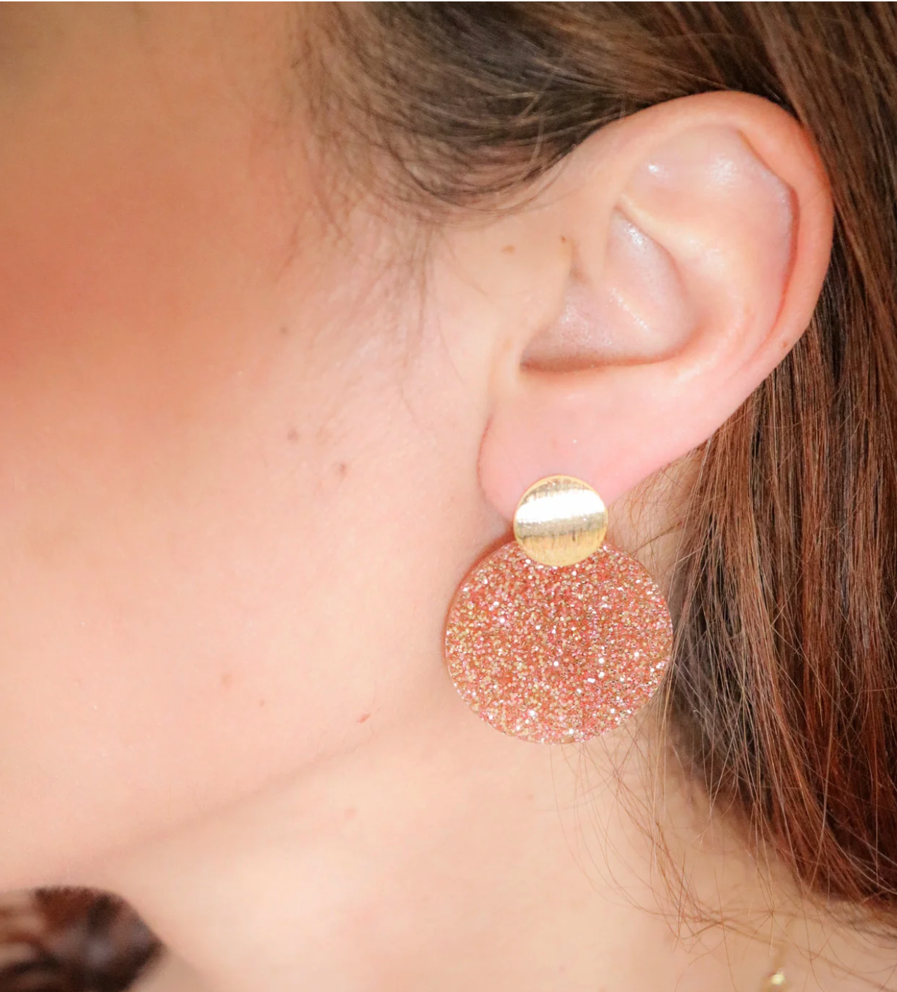 Boucles d'oreilles Béa paillettes pêche