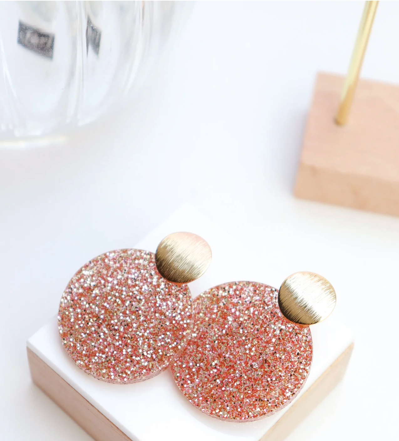 Boucles d'oreilles Béa paillettes pêche