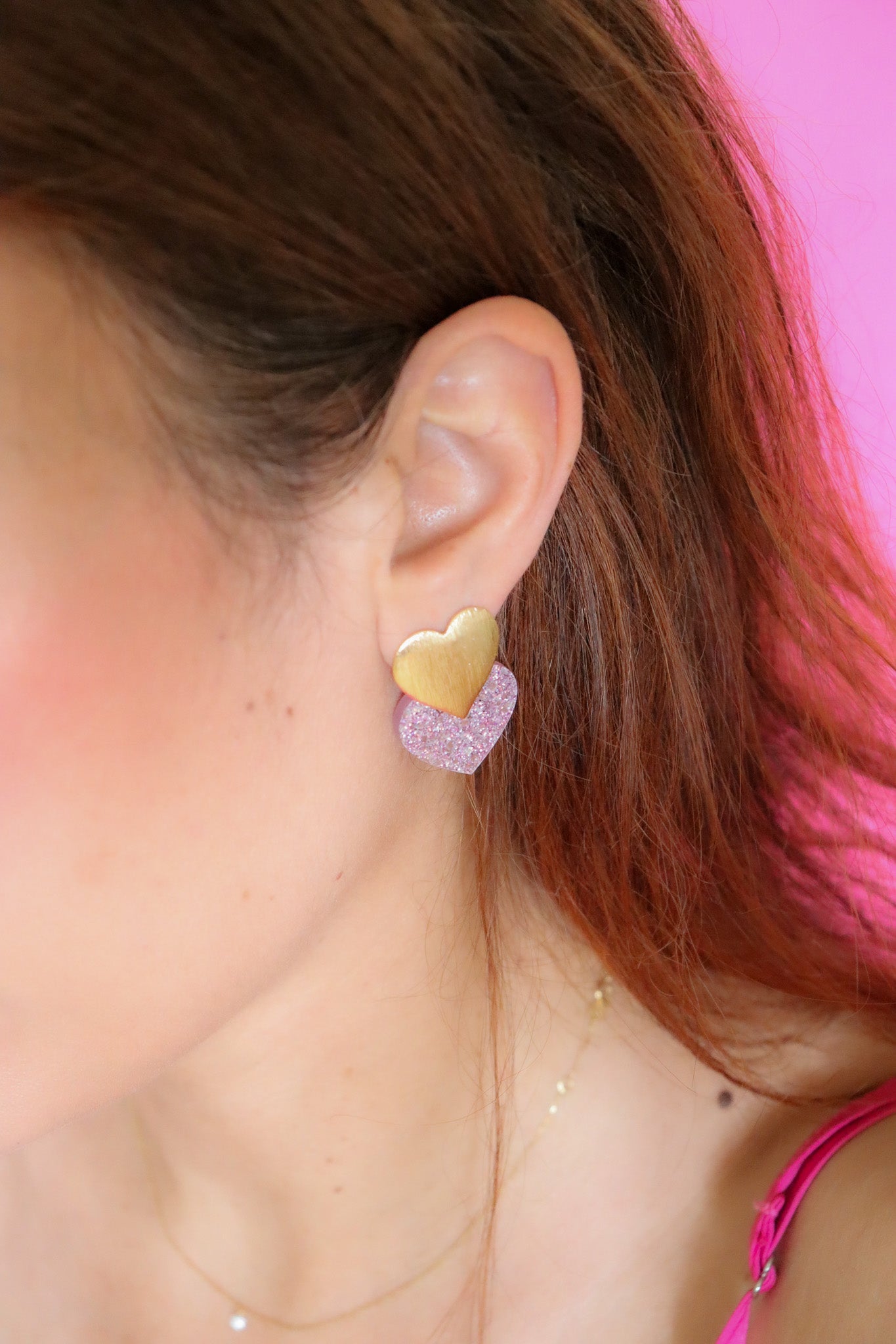 Boucles d'oreilles Caroline Paillettes Lilas