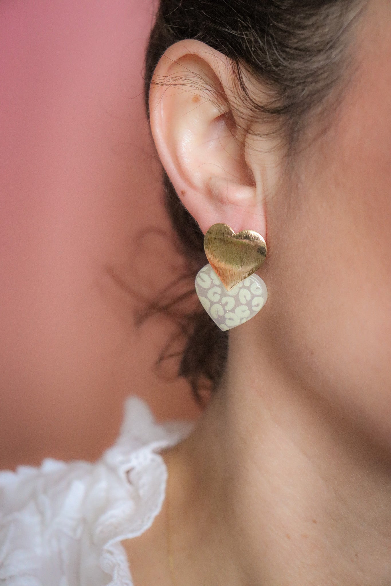 Boucles d'oreilles Caroline Léopard jaune