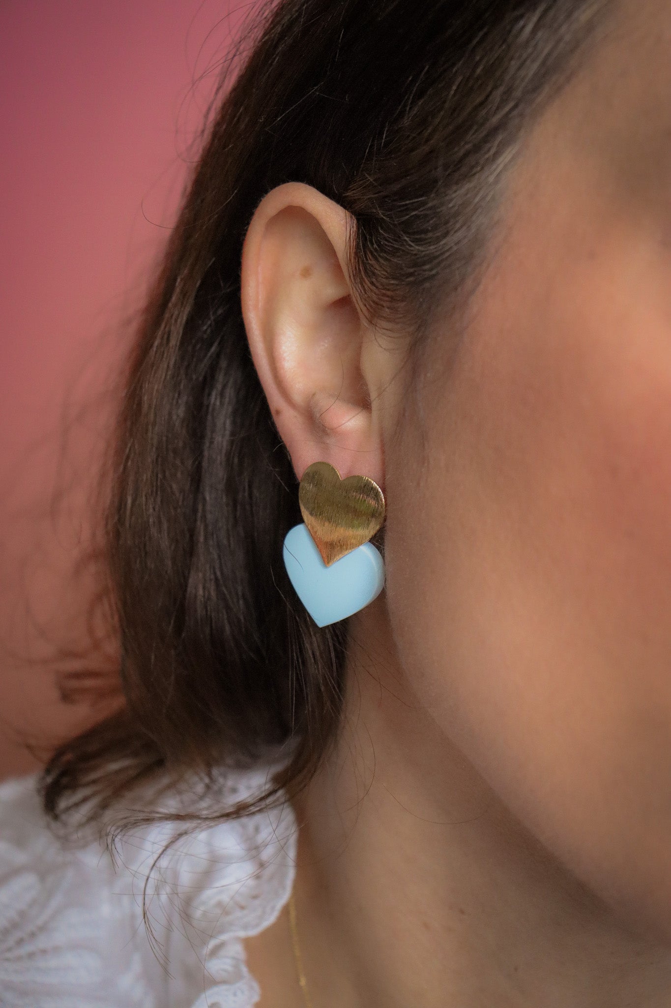 Boucles d'oreilles Caroline Pastel bleu