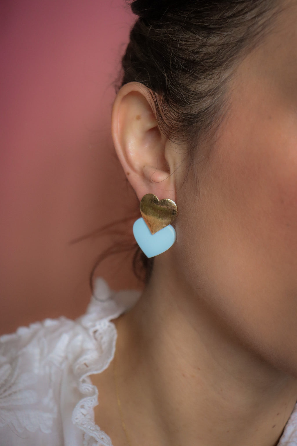 Boucles d'oreilles Caroline Pastel bleu
