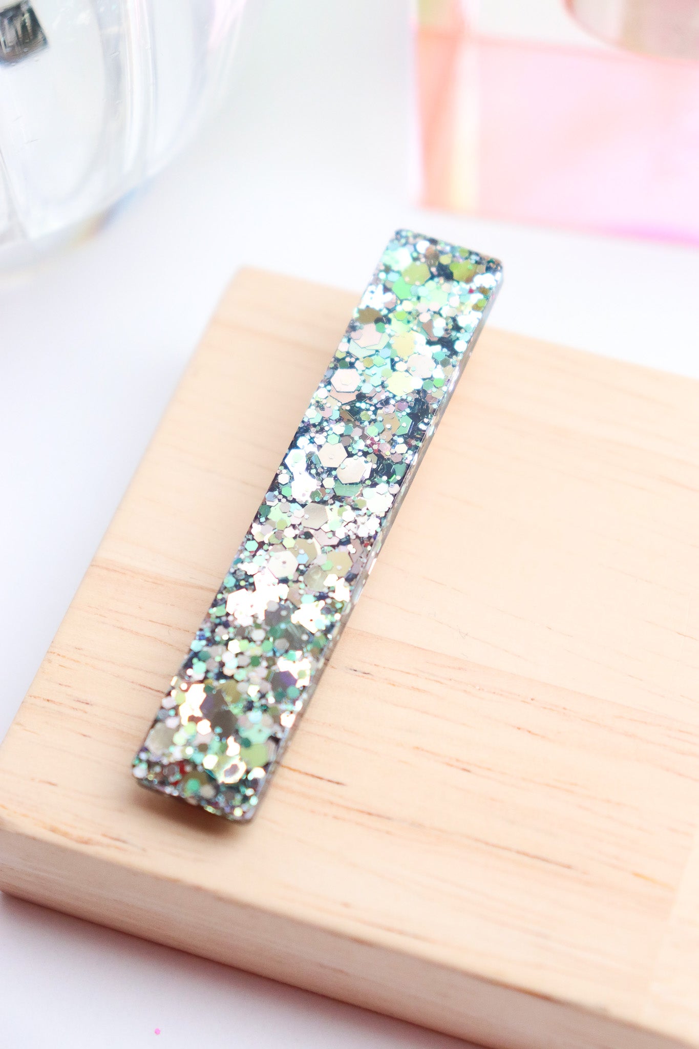 Barrette Vert Holographique