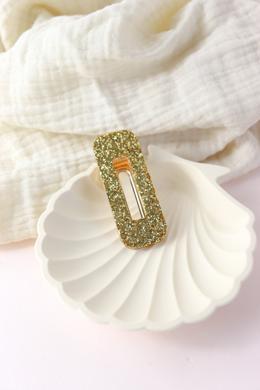 Barrette Paillettes Or