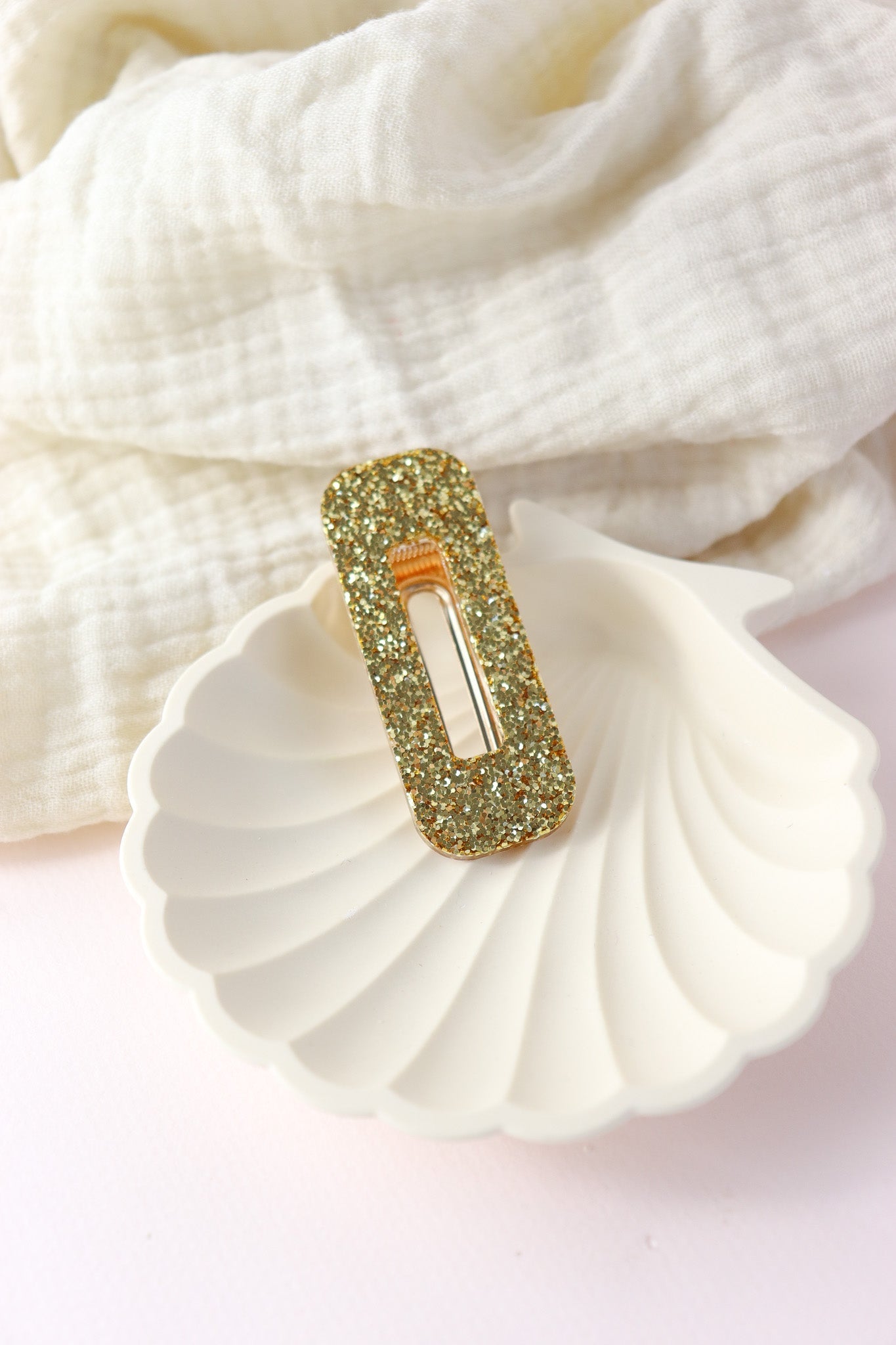 Barrette Paillettes Or