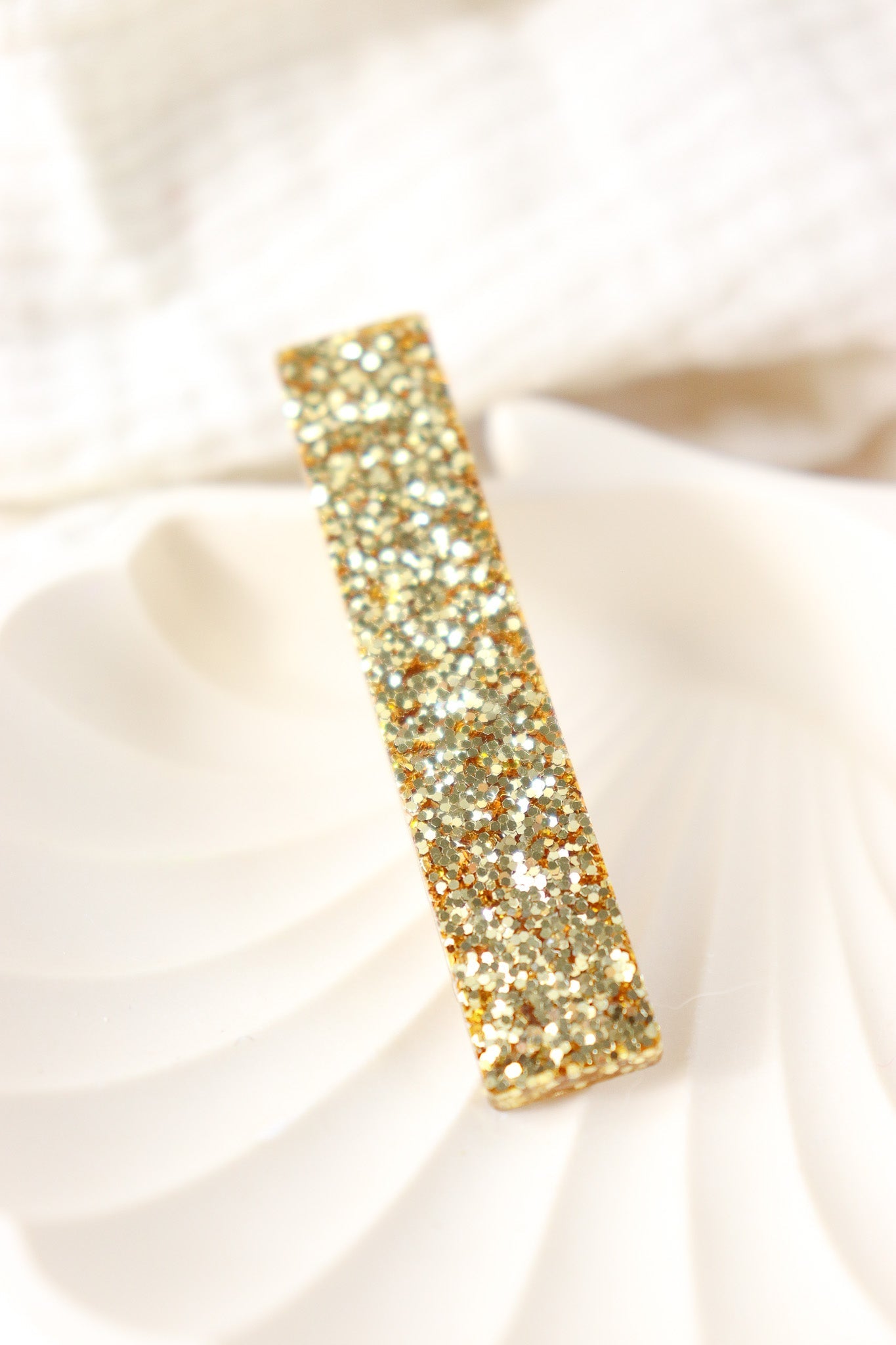 Barrette Paillettes Or