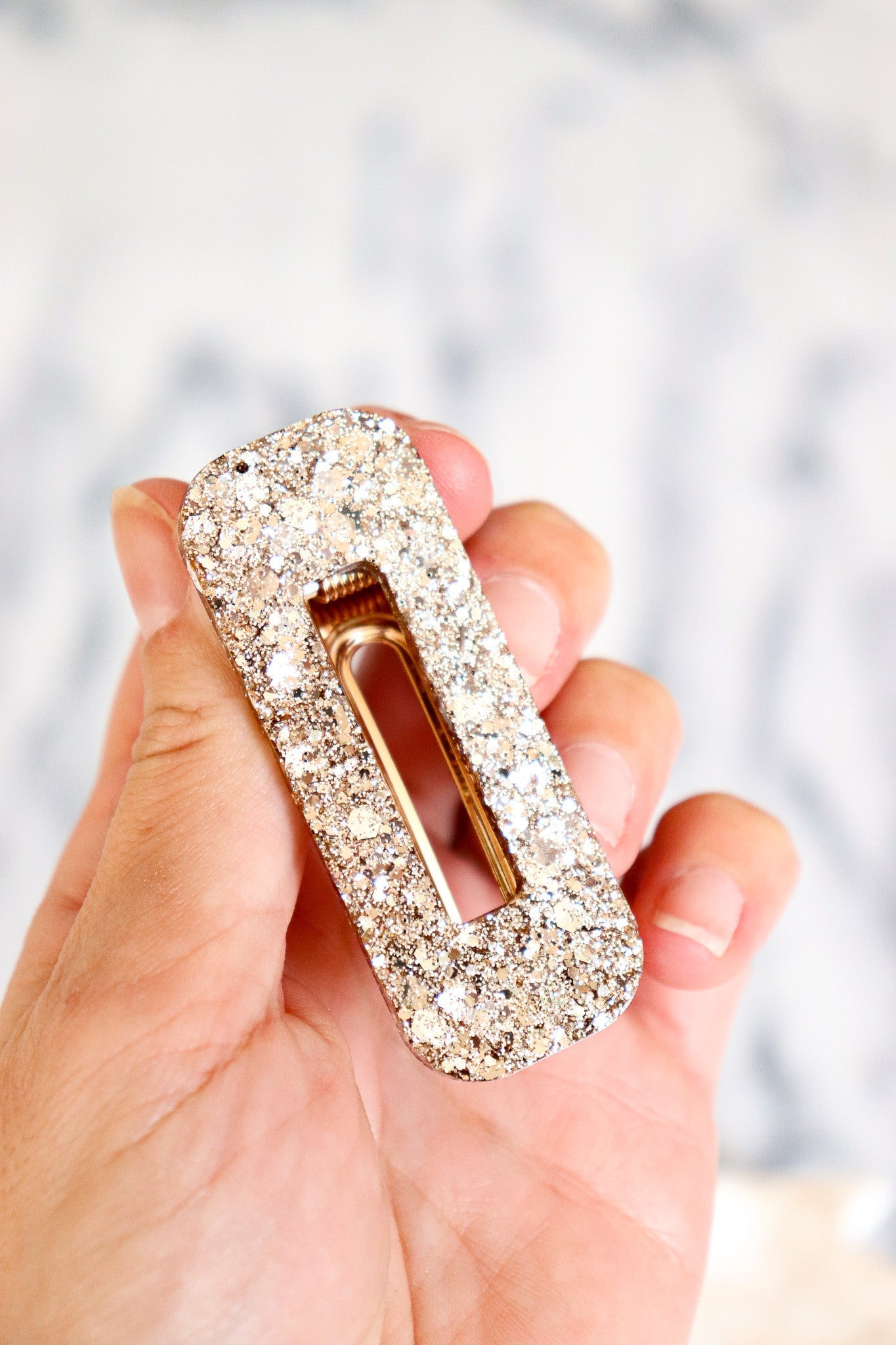 Barrette Paillettes champagne