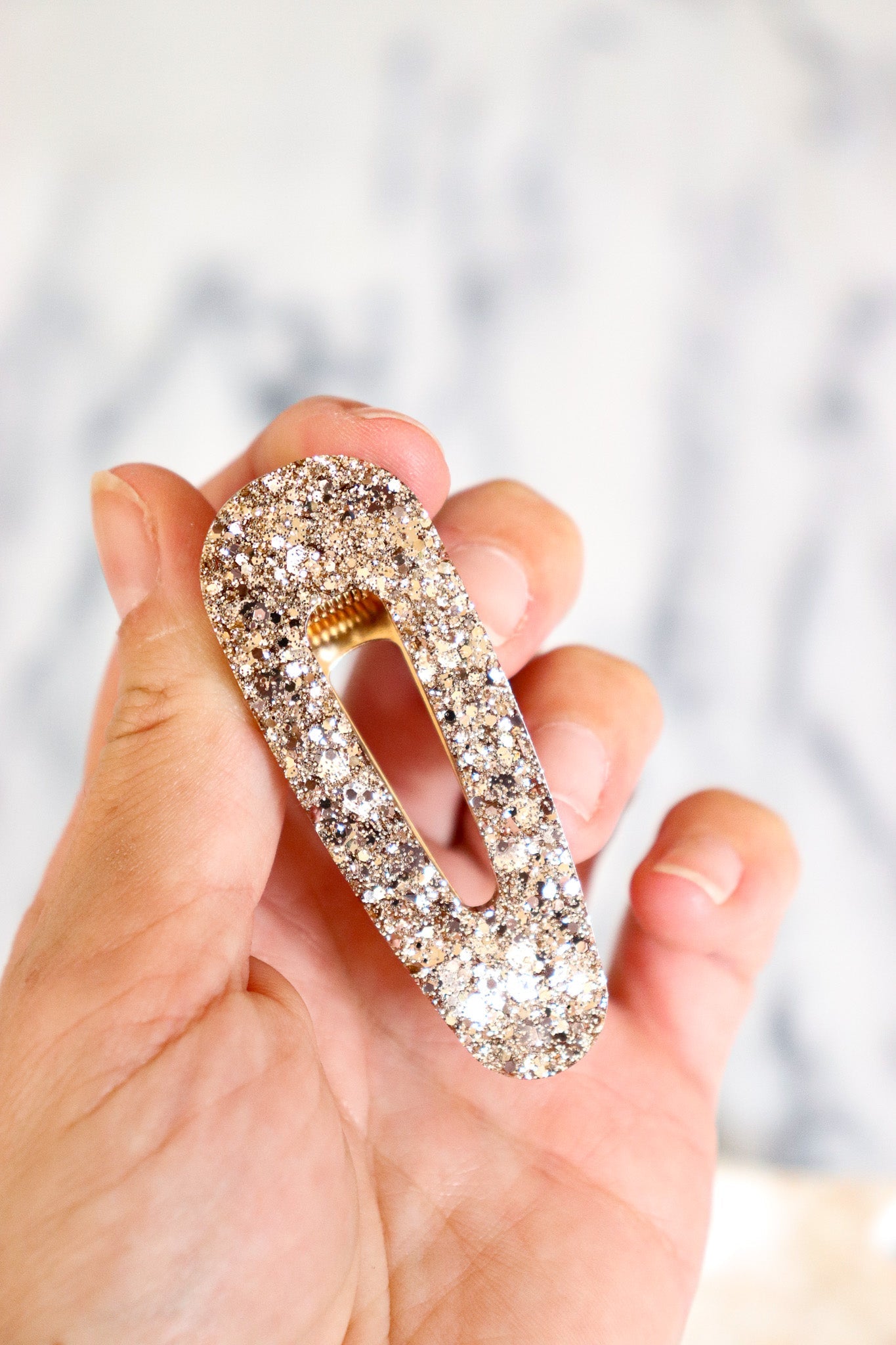 Barrette Paillettes champagne