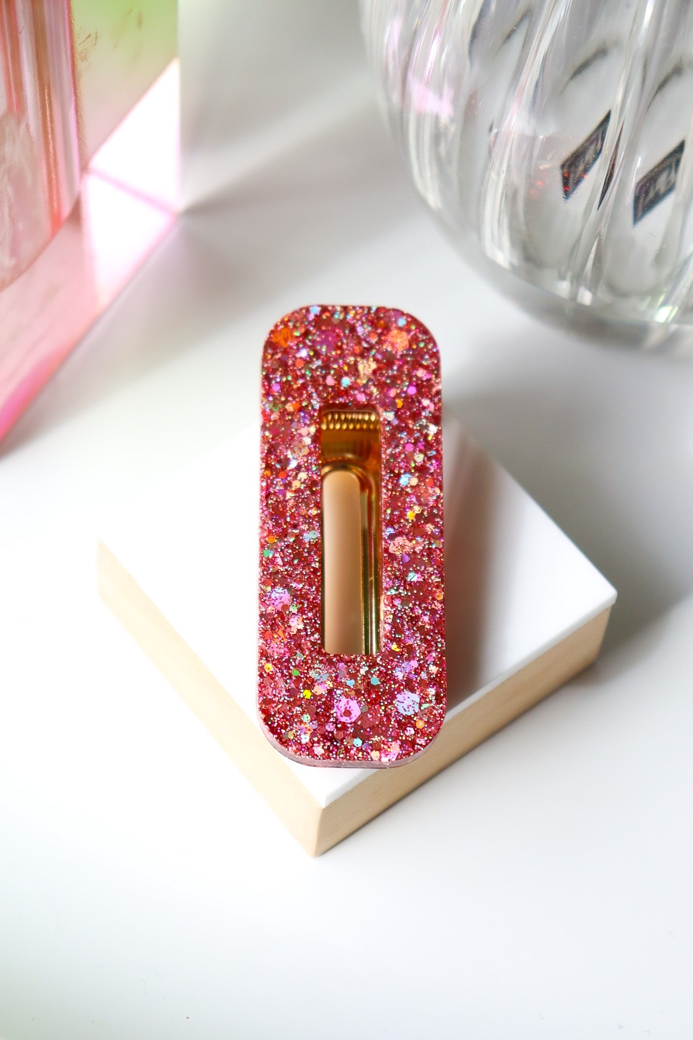 Barrette paillettes Peach Gold