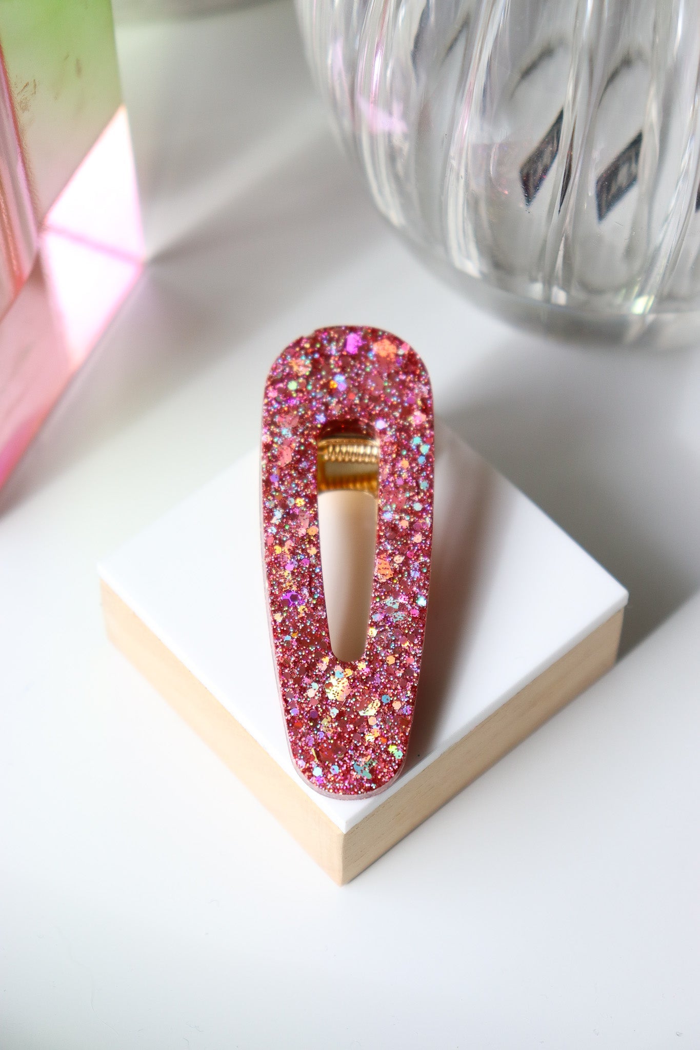 Barrette paillettes Peach Gold