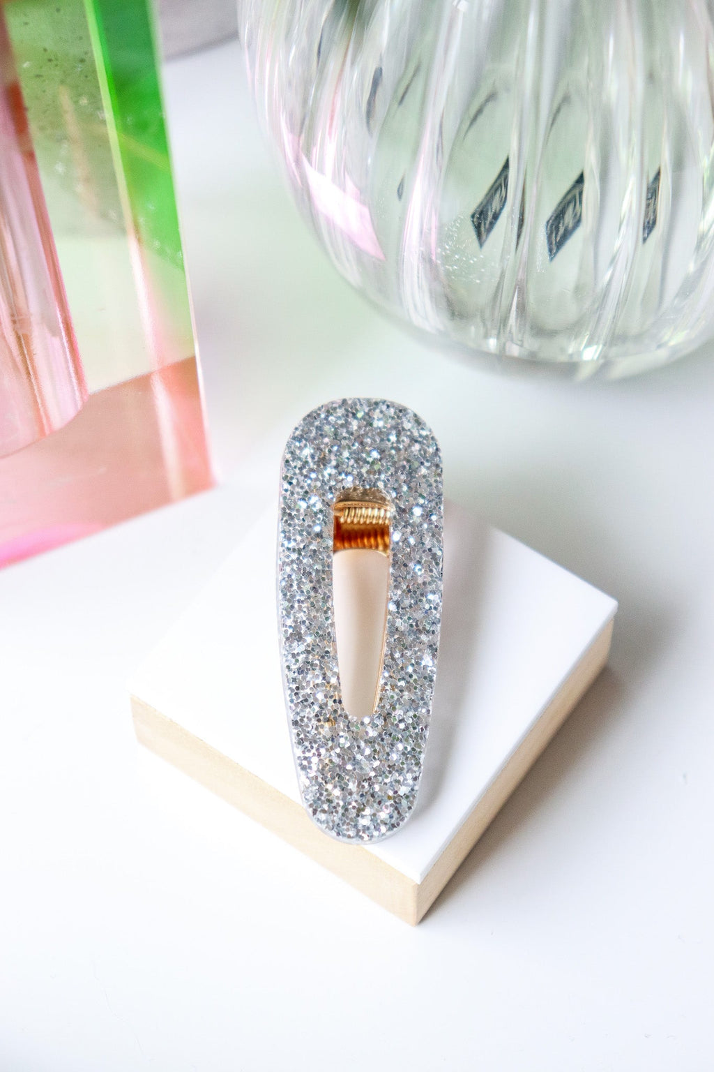 Barrette Paillettes argentées