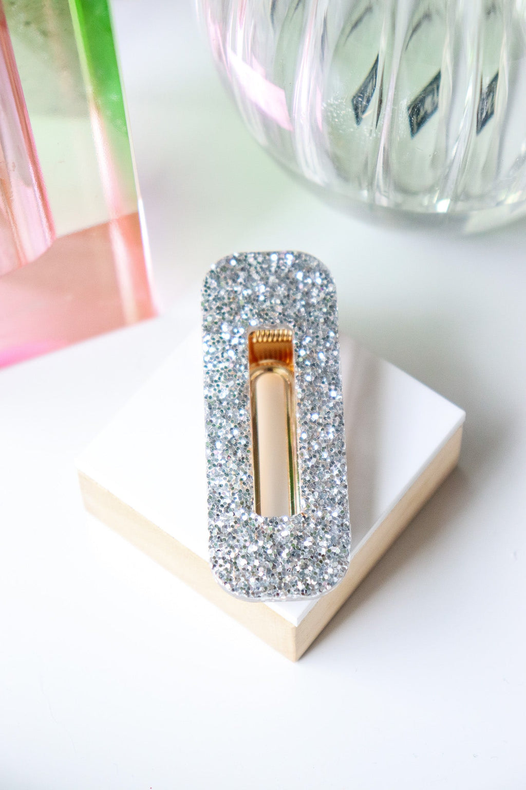 Barrette Paillettes argentées