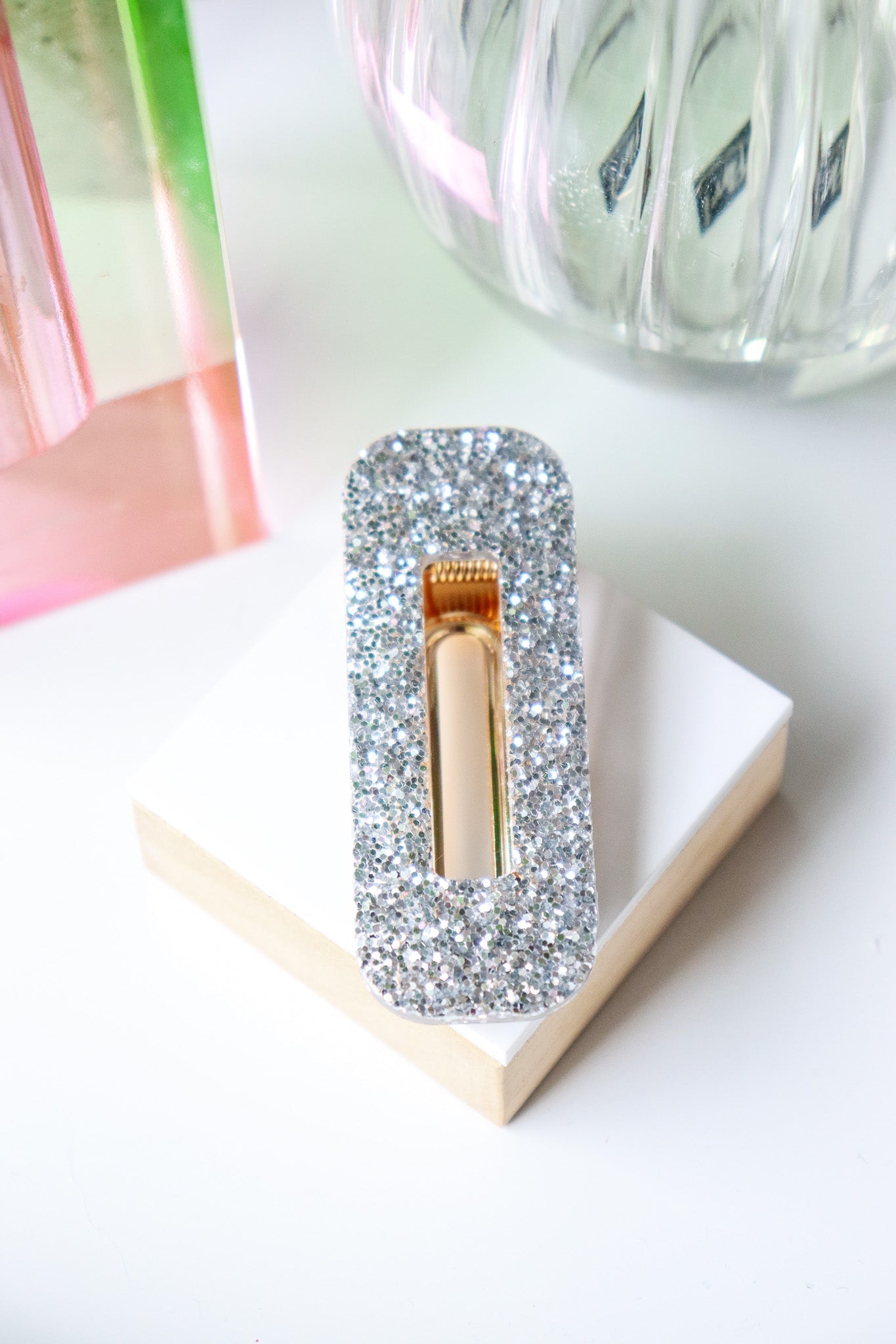 Barrette Paillettes argentées