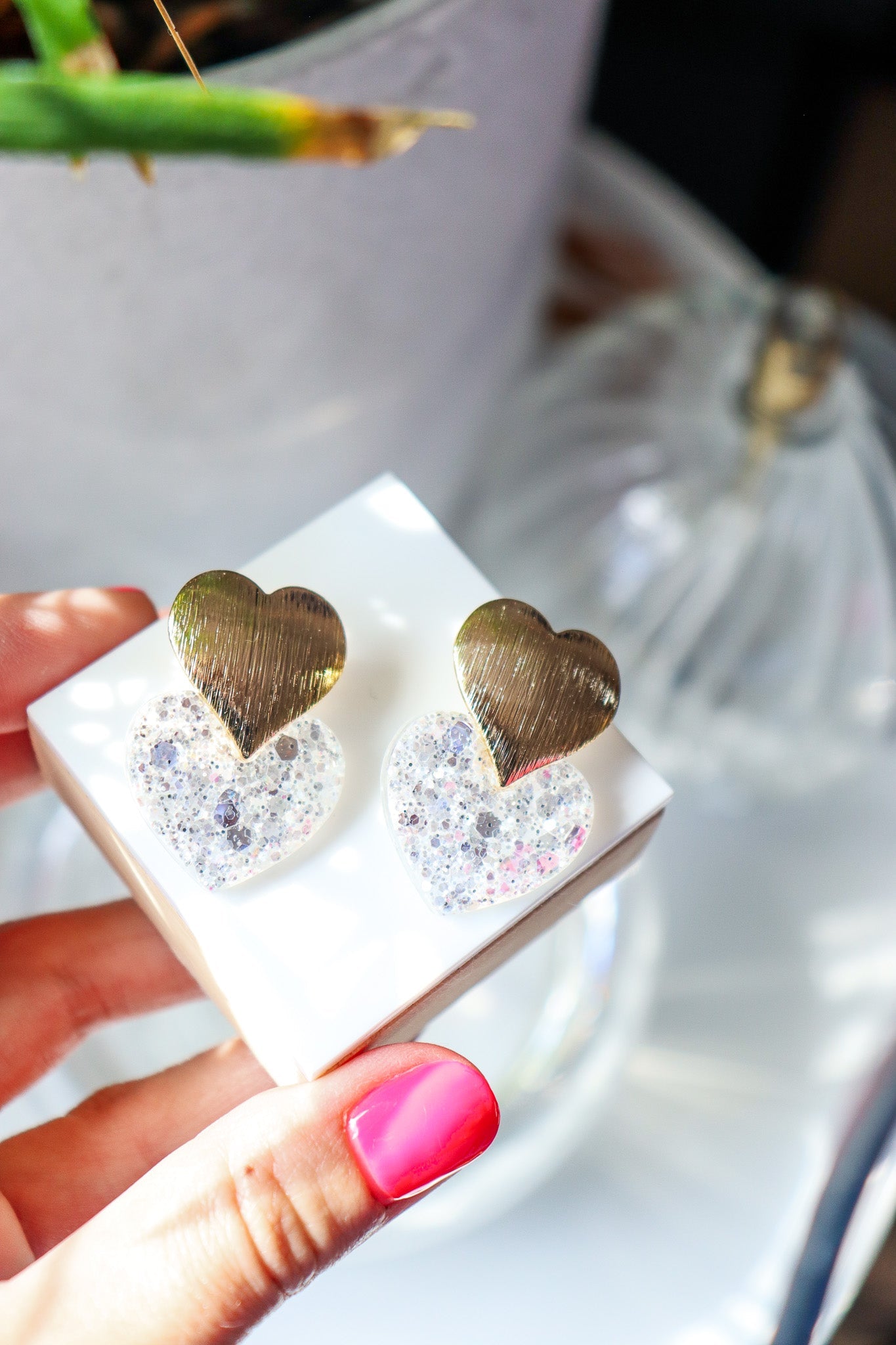 Boucles d'oreilles Caroline Blanc Glacier