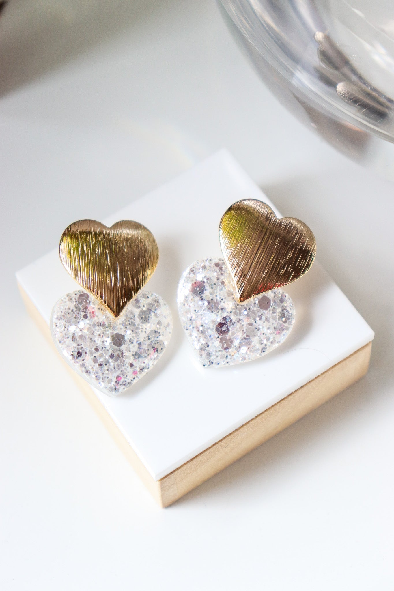 Boucles d'oreilles Caroline Blanc Glacier