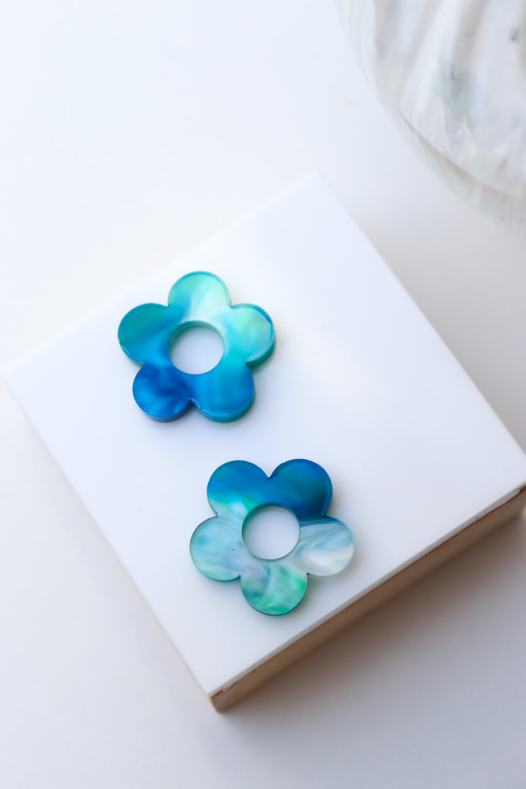 Créoles Isabelle Nacré Bleu et Vert