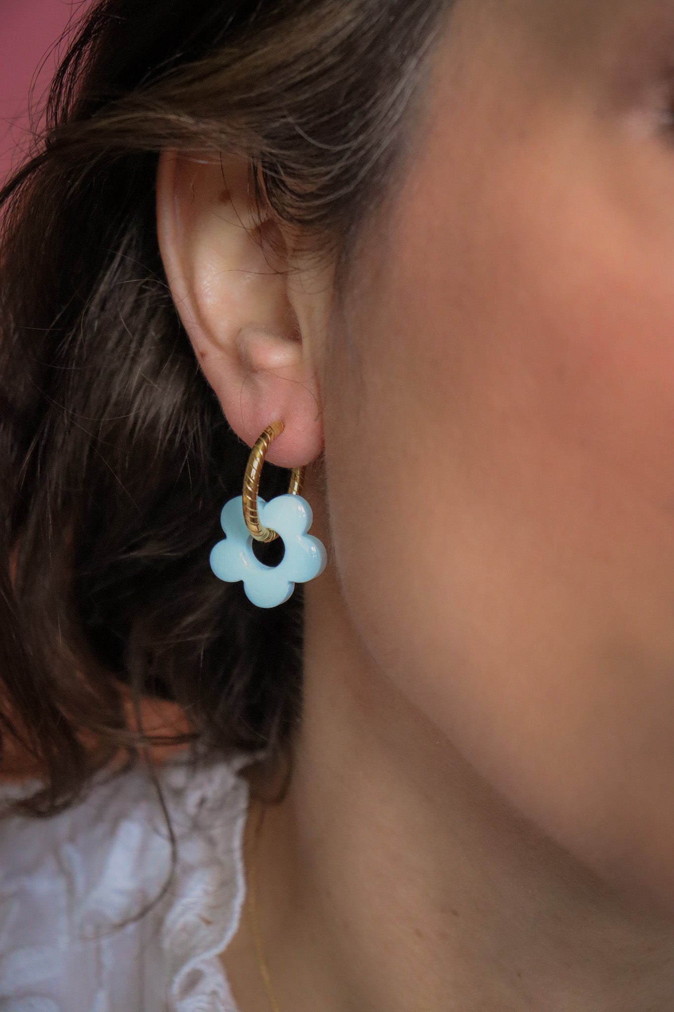 Créoles Isabelle Pastel bleu