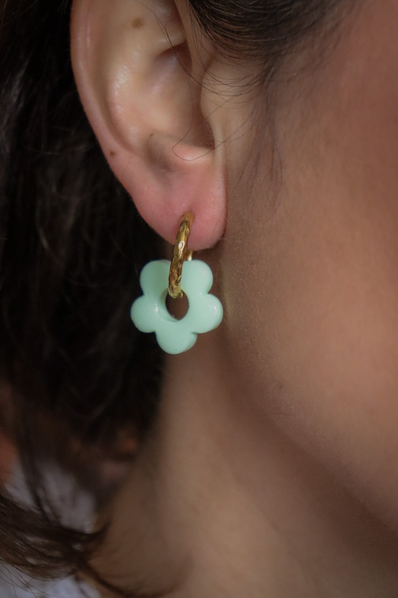 Créoles Isabelle Pastel vert