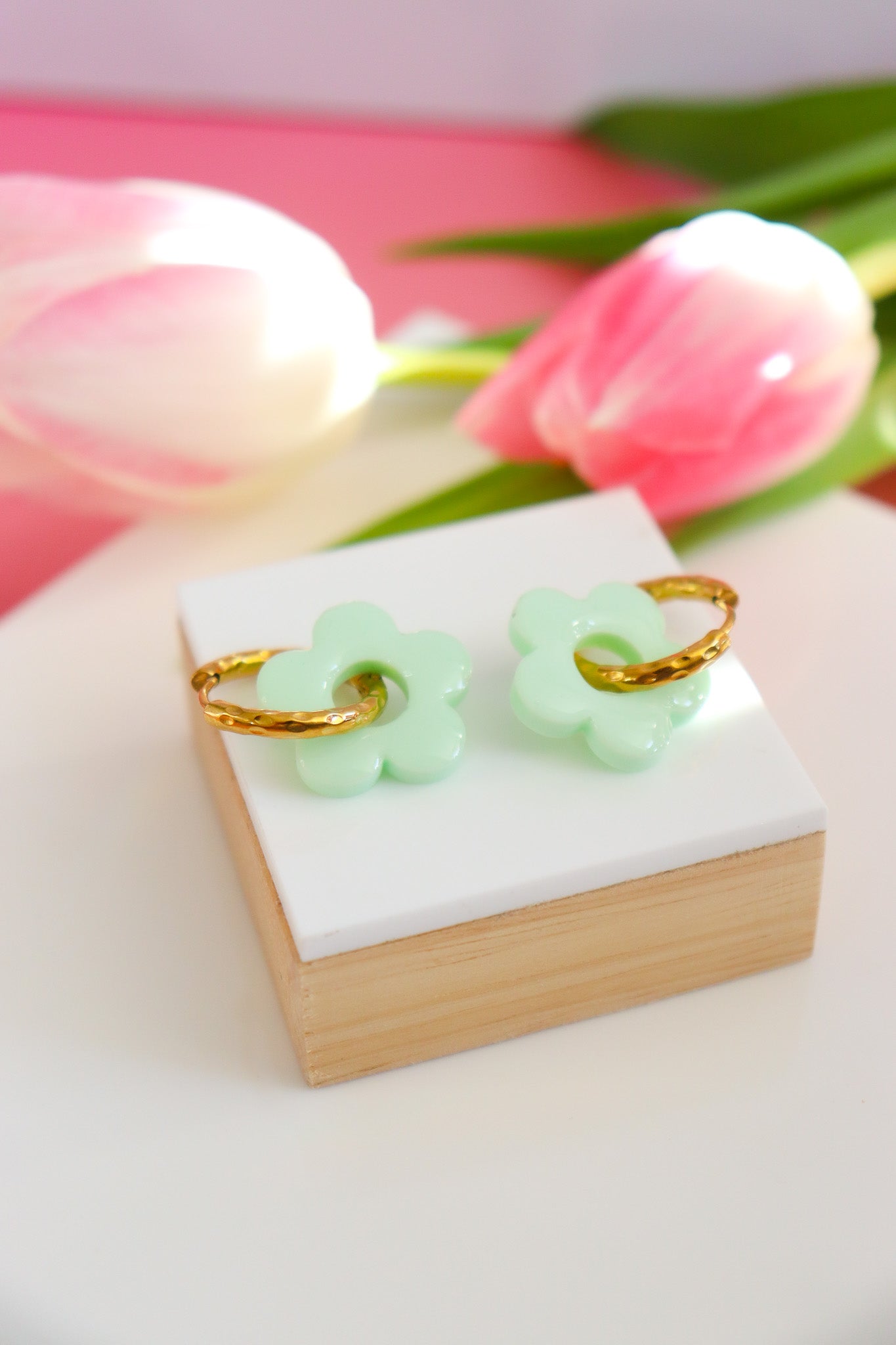 Créoles Isabelle Pastel vert