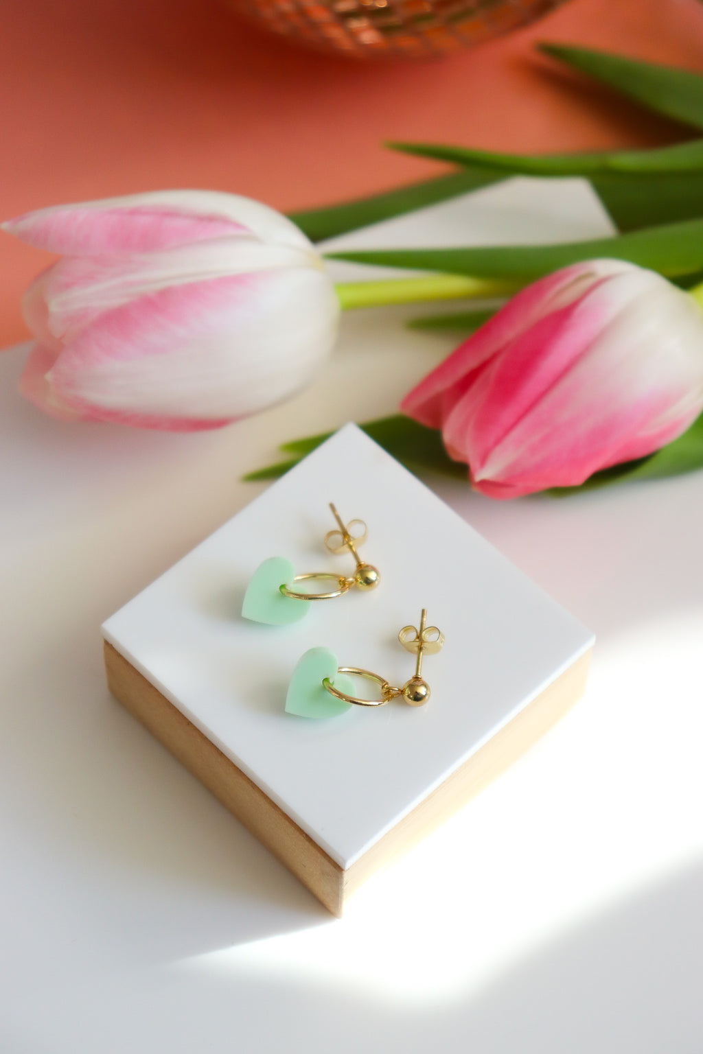 Boucles d'oreilles Lucie pastel vert