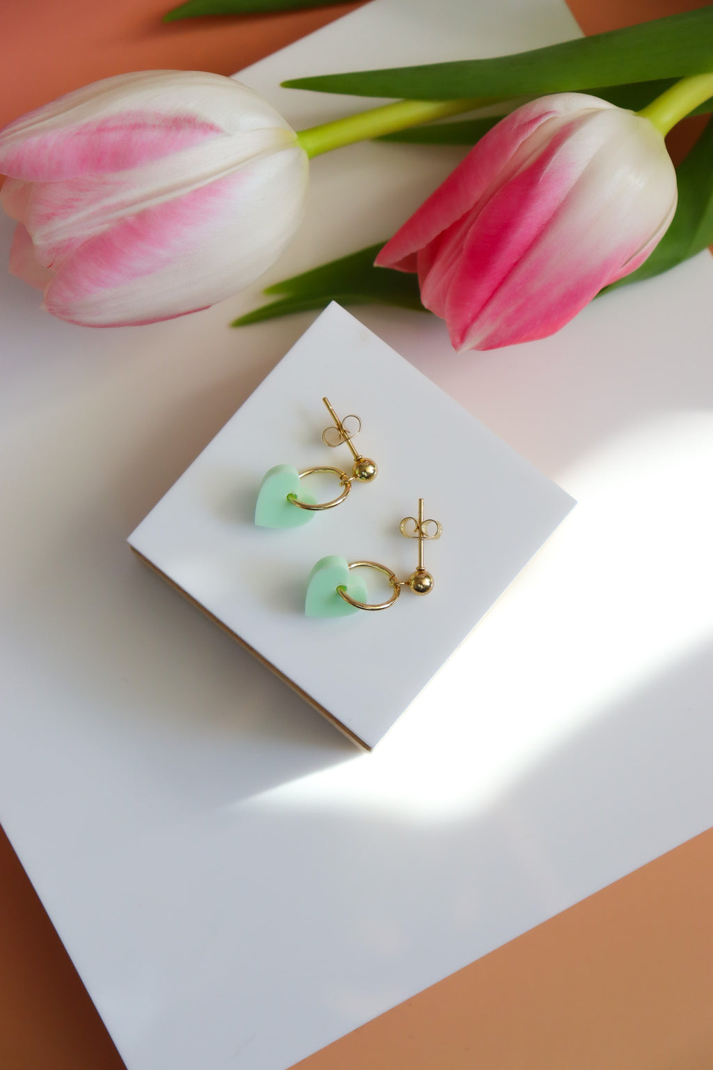 Boucles d'oreilles Lucie pastel vert