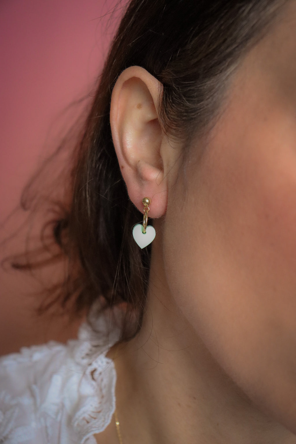 Boucles d'oreilles Lucie pastel vert