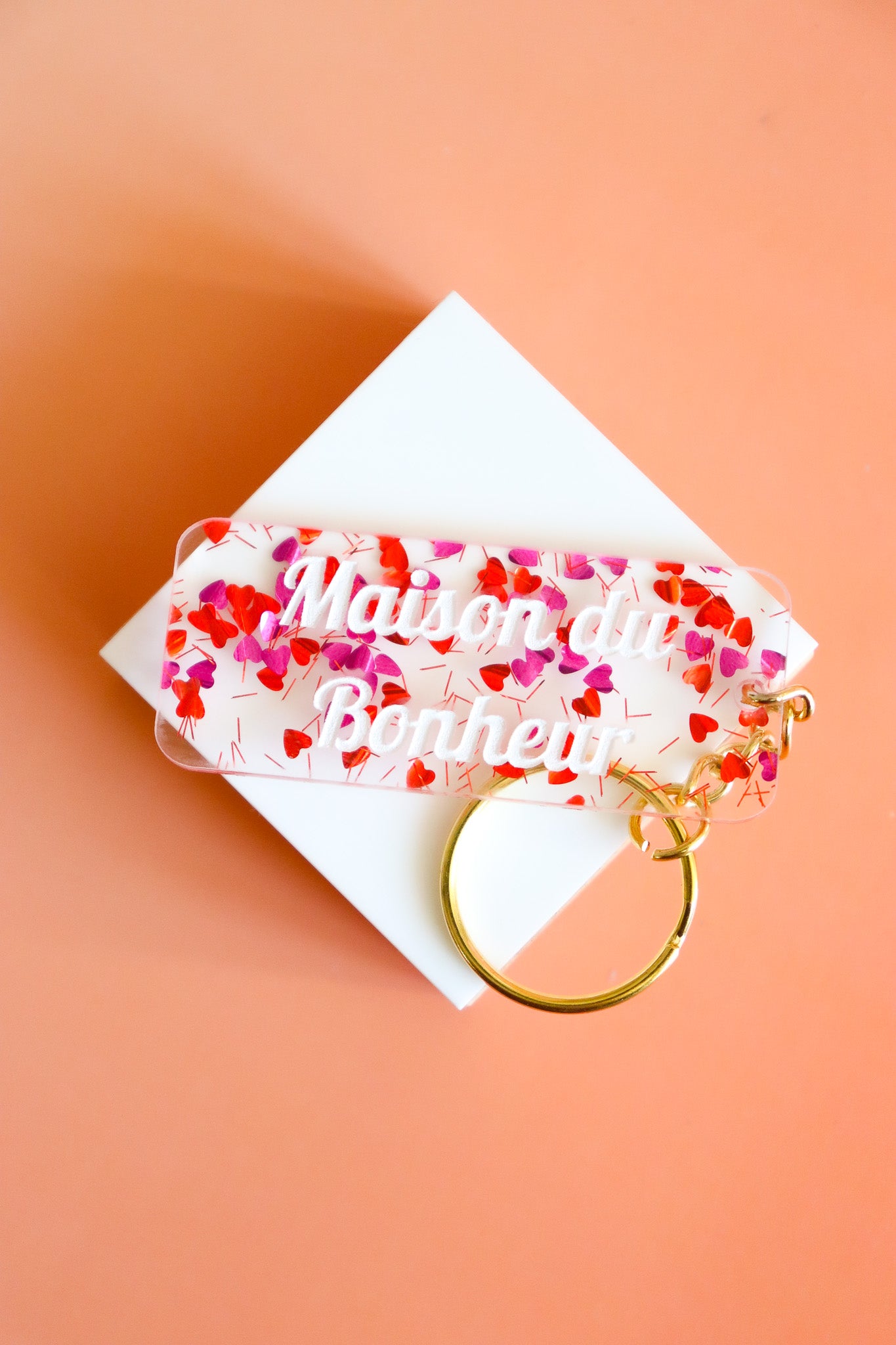 Porte clés à message - Maison du bonheur