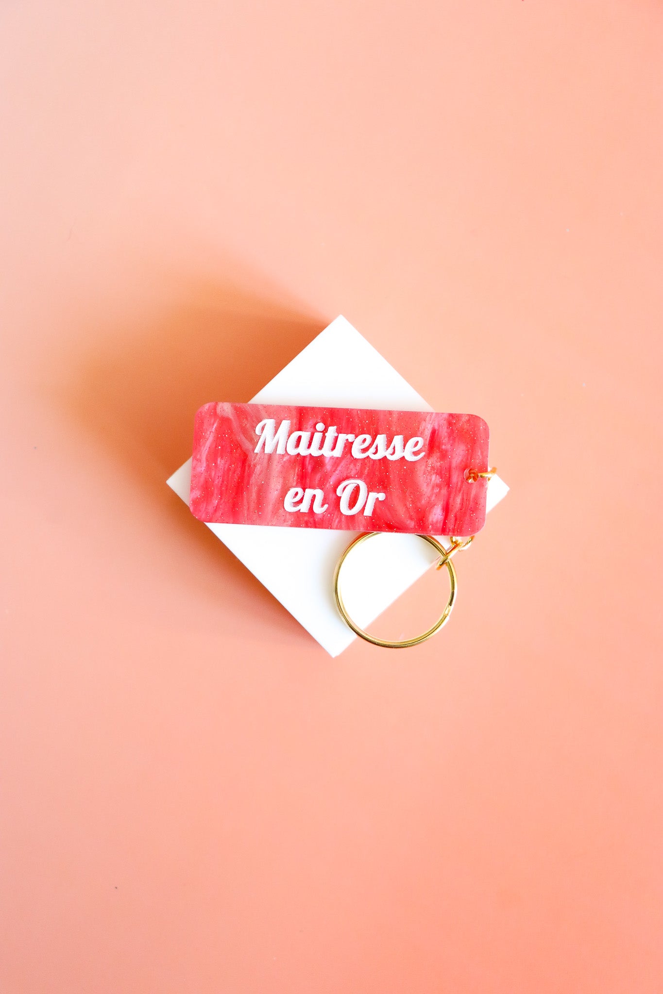 Porte clés à message - Maitresse en Or