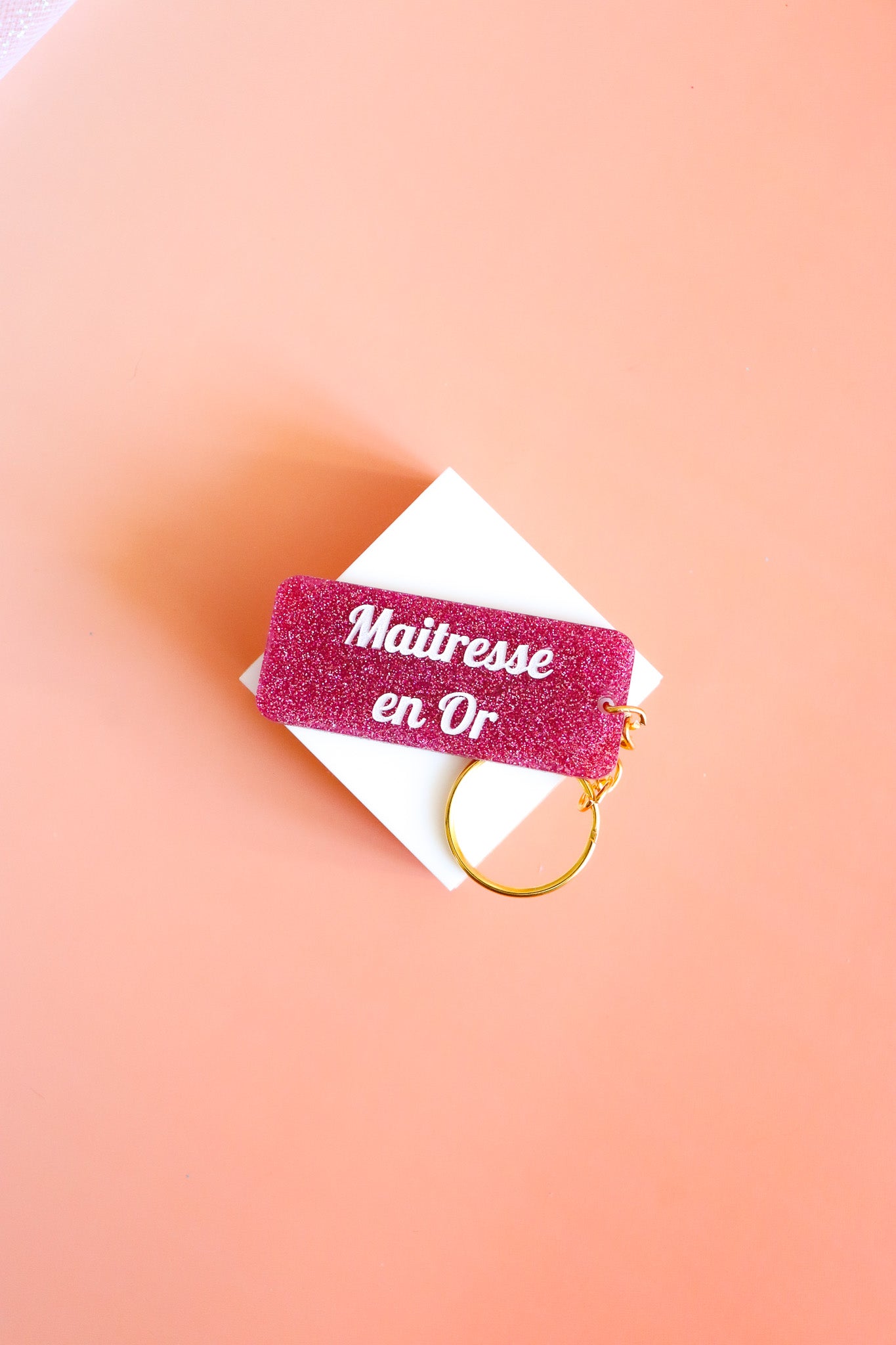 Porte clés à message - Maitresse en Or