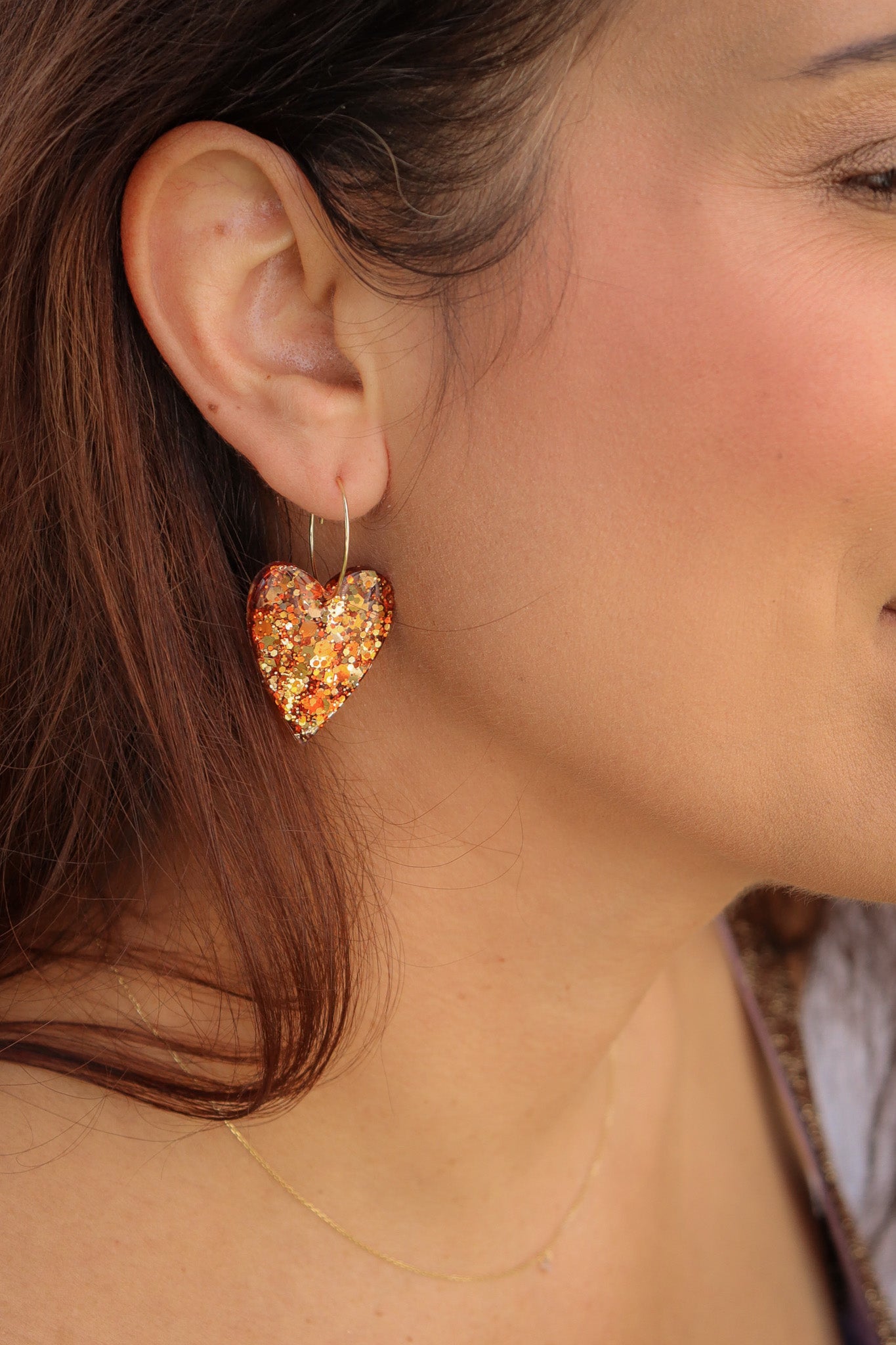 Boucles d'oreilles Mimi Paillettes Bronze