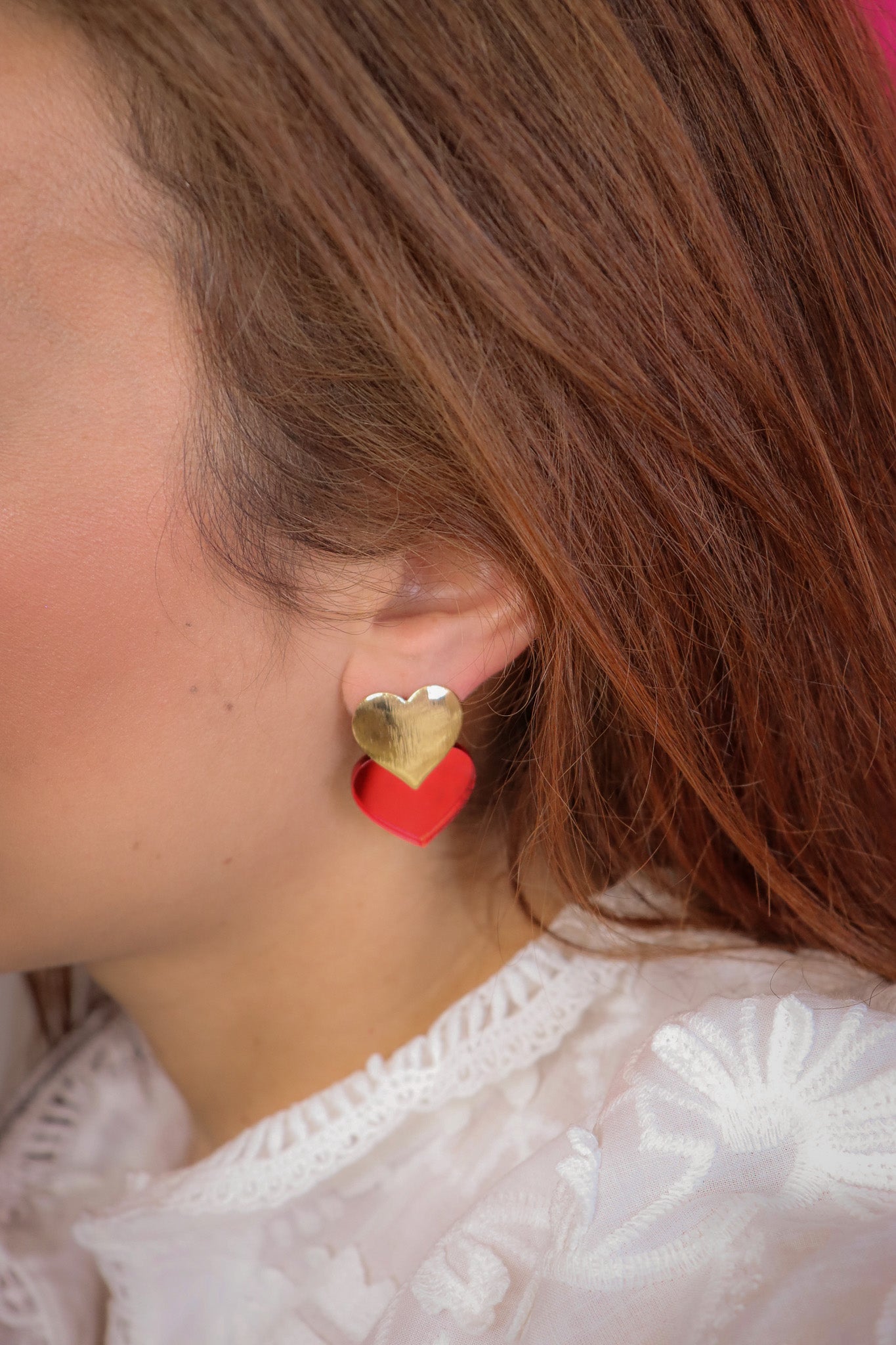 Boucles d'oreilles Caroline Miroir Rouge