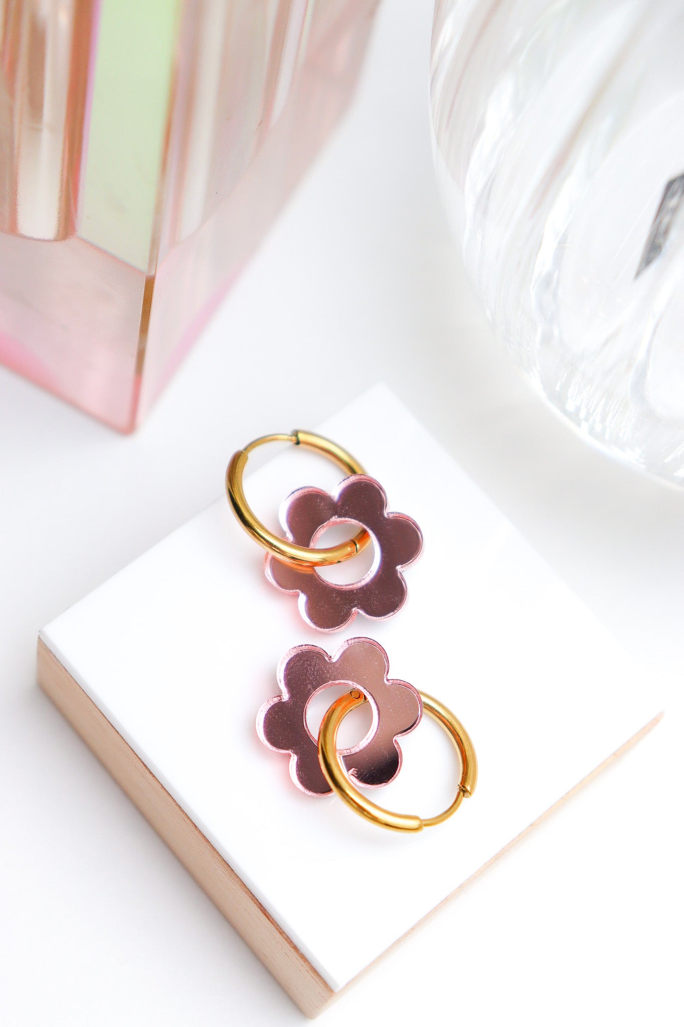 Créoles Vivienne miroir Rose Gold