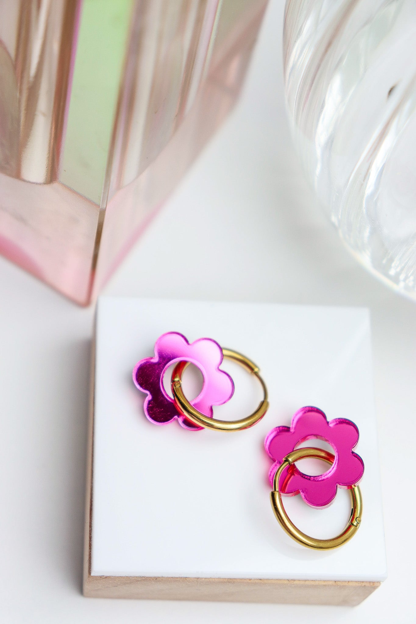 Créoles Vivienne Miroir Rose