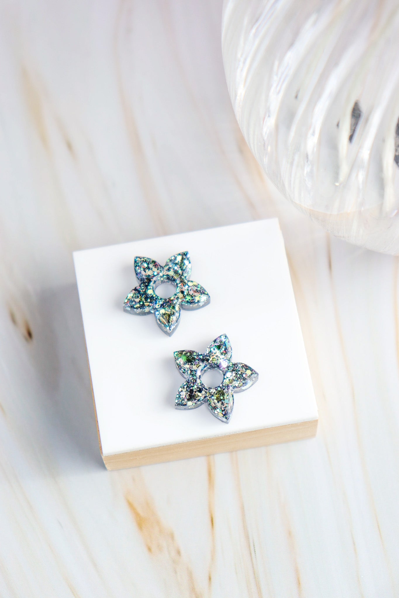 Créoles Naia Paillettes Vert holographique