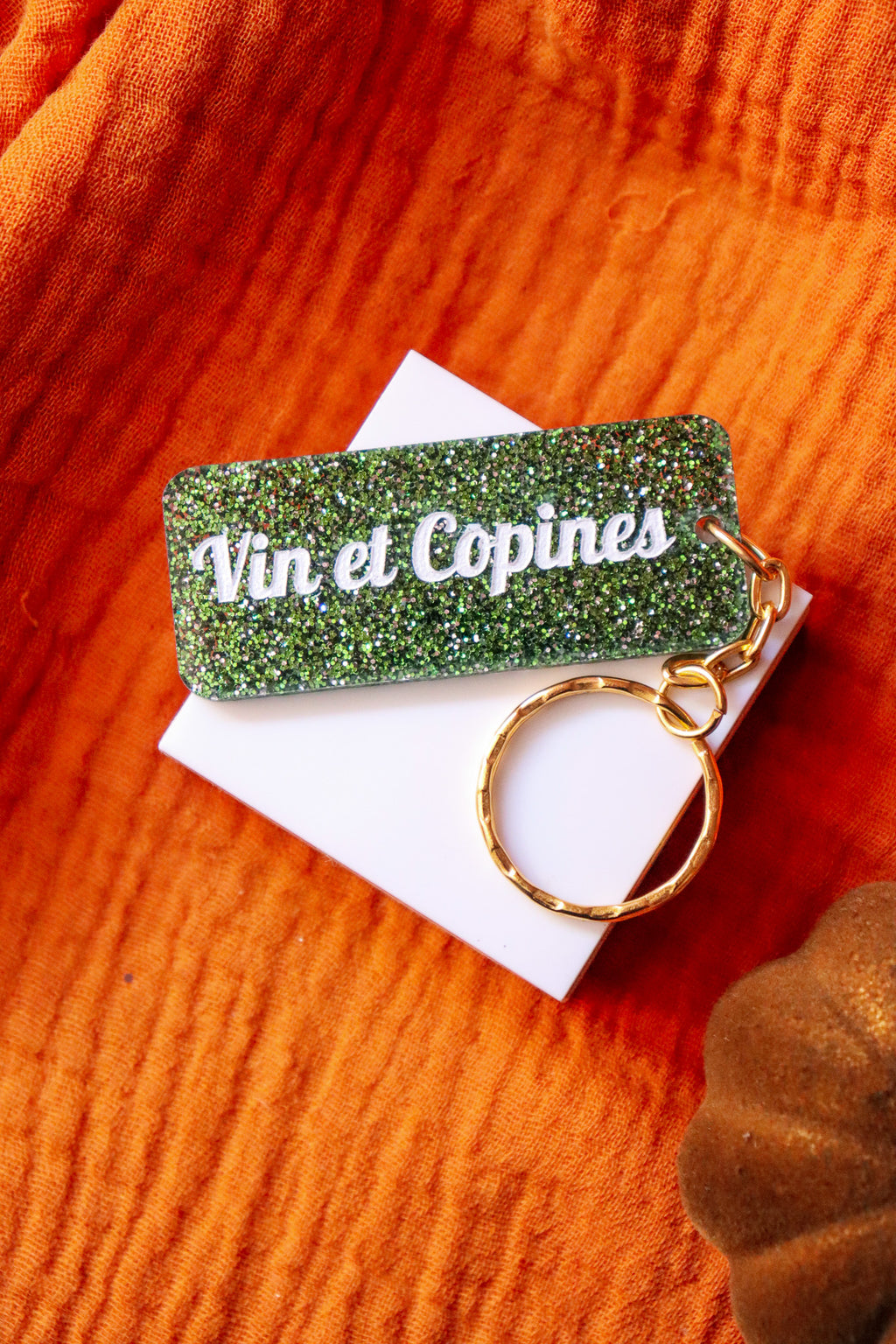 Porte clés à message - Vin et copines