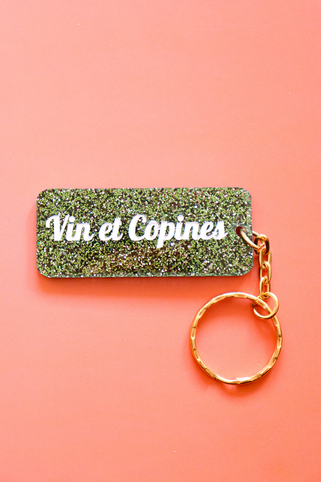 Porte clés à message - Vin et copines