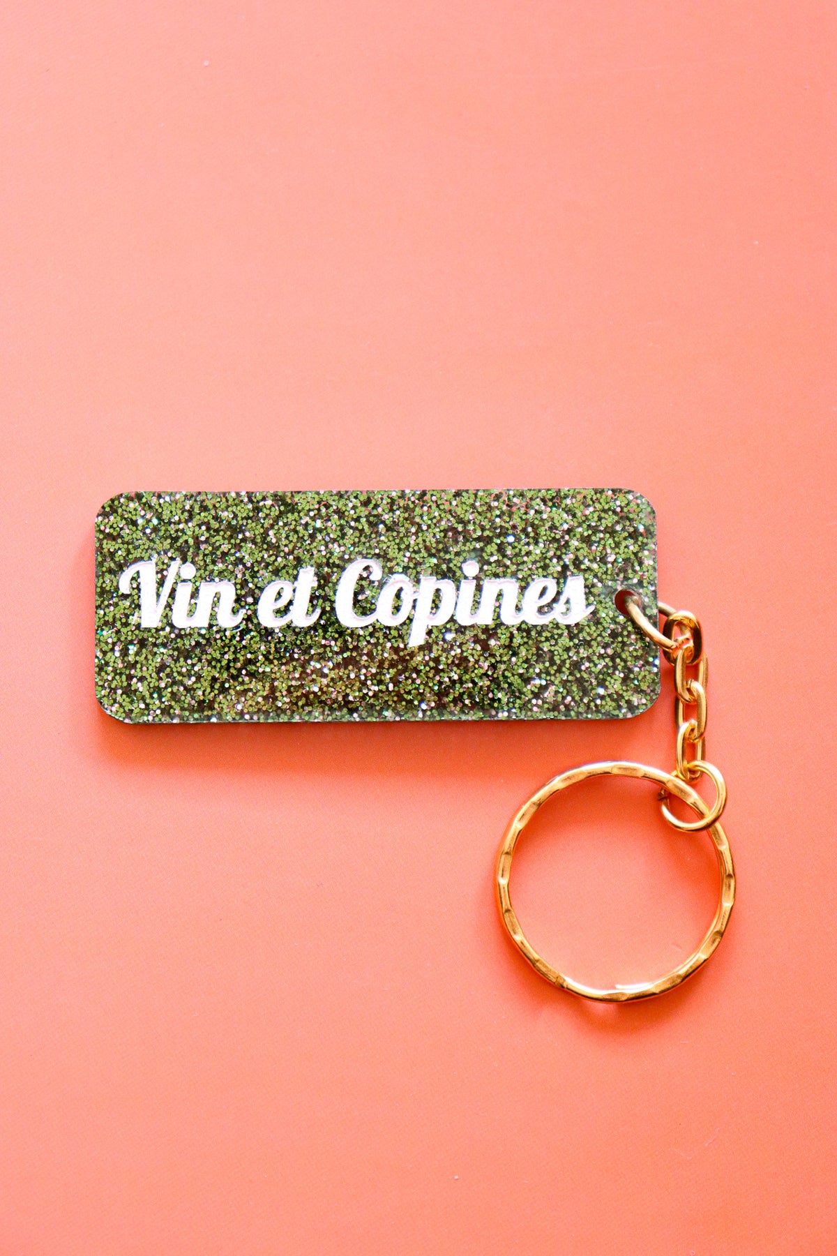 Porte clés à message - Vin et copines
