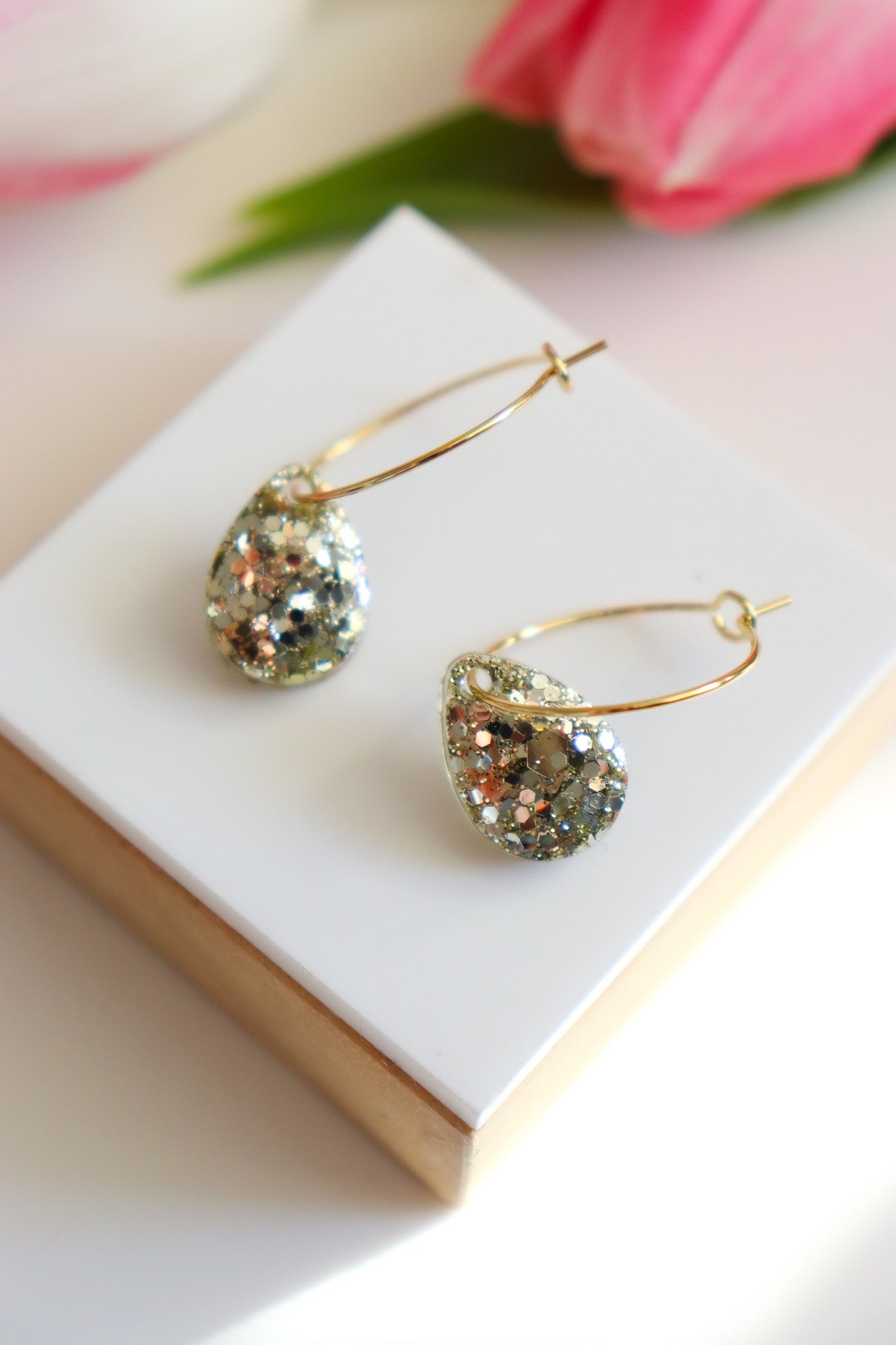 Boucles d'oreilles Rosée Champagne
