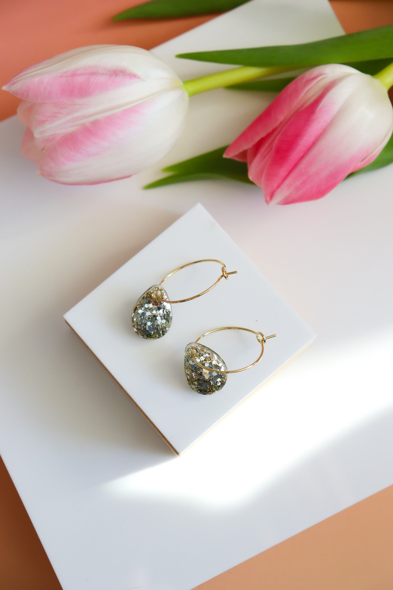Boucles d'oreilles Rosée Champagne