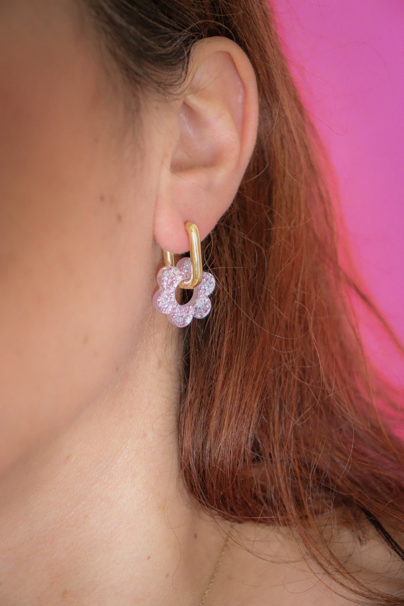 Créoles Vivienne Paillettes Lilas