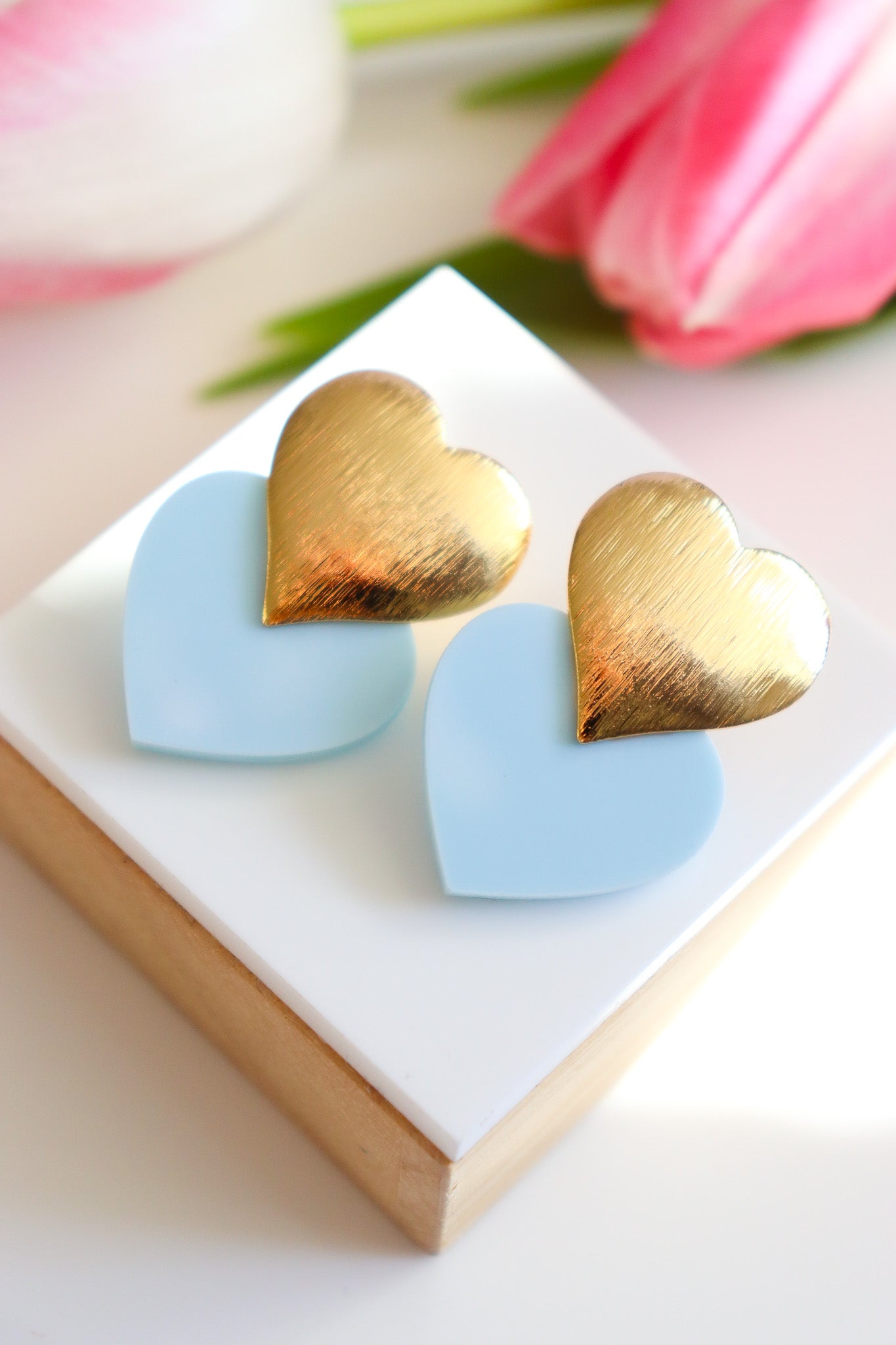 Boucles d'oreilles Caroline Pastel bleu