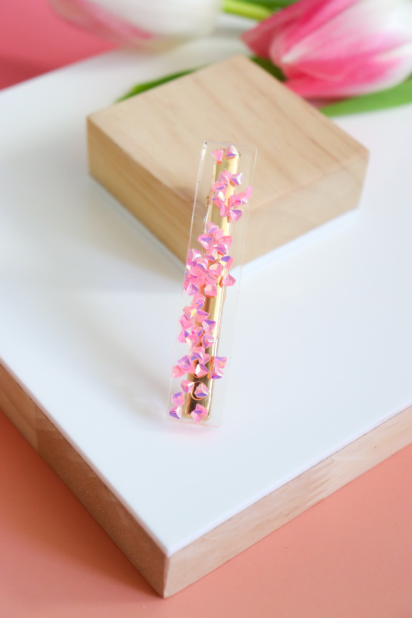 Barrette Diamants Roses