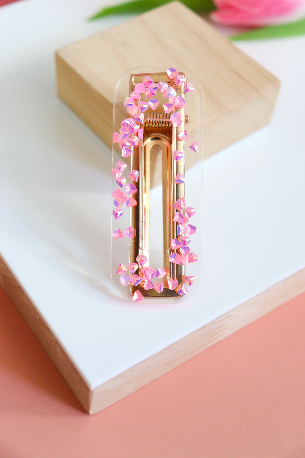 Barrette Diamants Roses