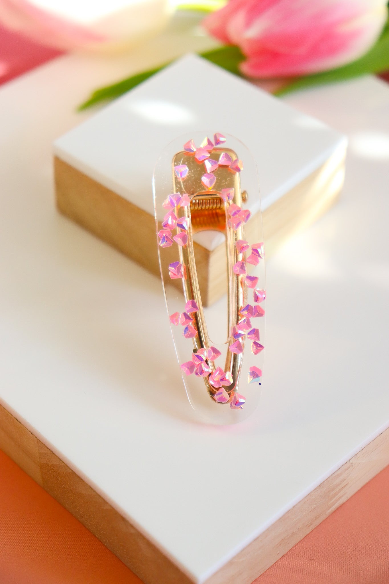 Barrette Diamants Roses