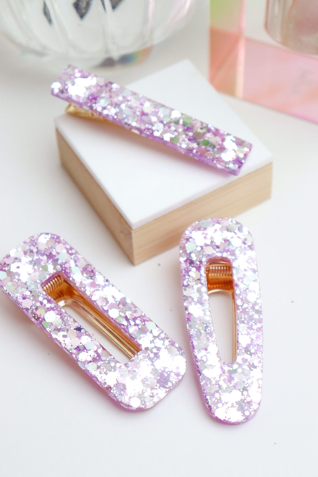 Barrette Barrette Lilas Holographique