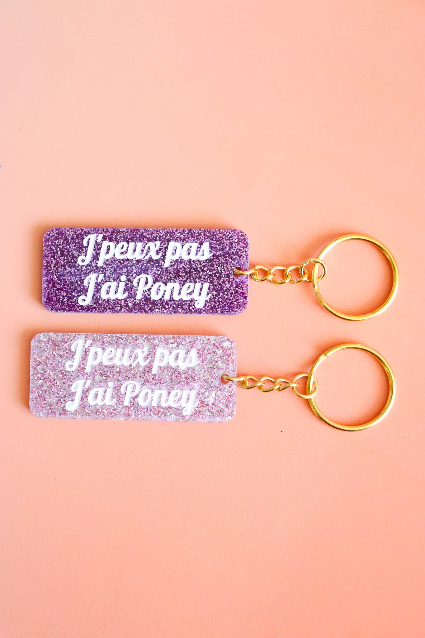 Porte clés à message - J'peux pas j'ai poney