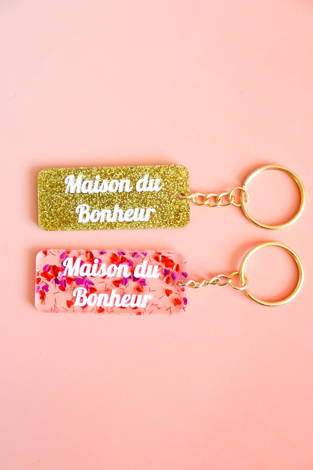 Porte clés à message - Maison du bonheur