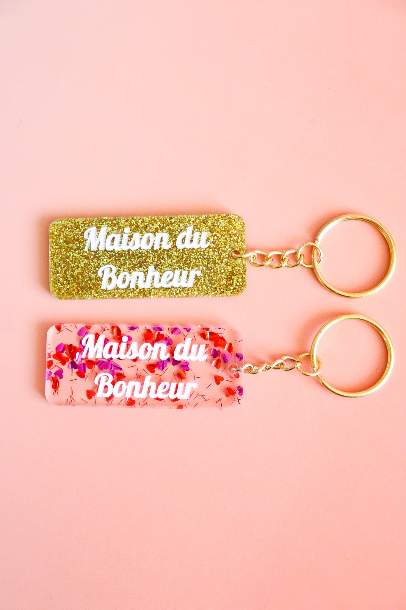 Porte clés à message - Maison du bonheur